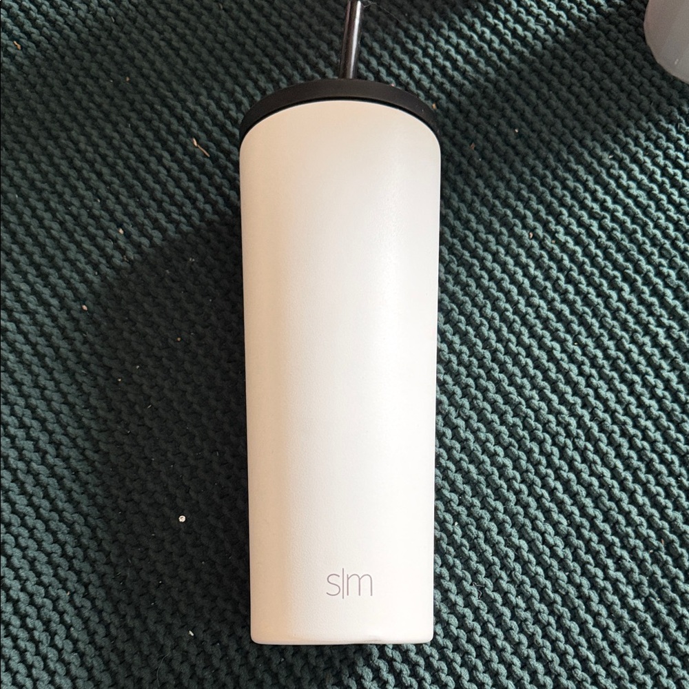 White Tumbler with Straw